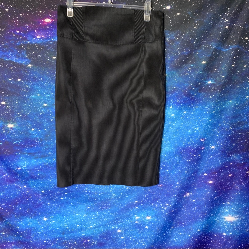 Portmans- Black Pencil Skirt with Gray Stripes 12